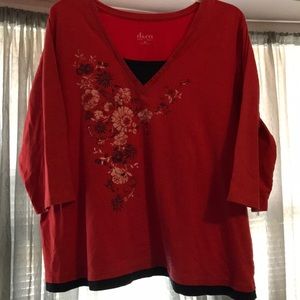 Denim & Co 3x floral print top